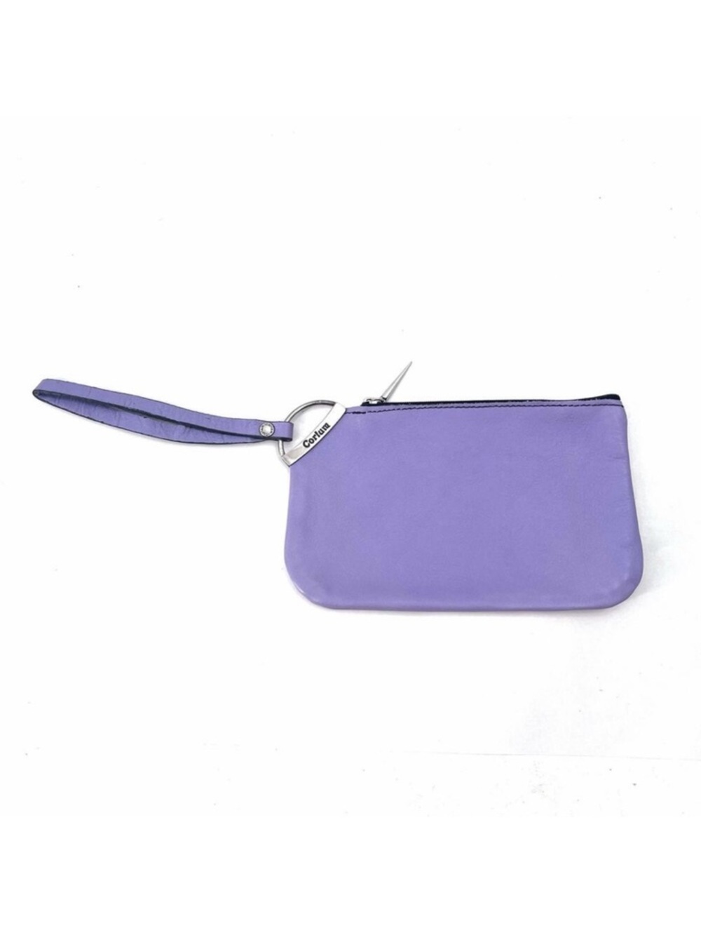 Corium Lavender Purple Leather Wristlet Clutch Made in Argentina NEW